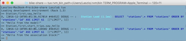 ActiveRecord method call examples - Say Hello