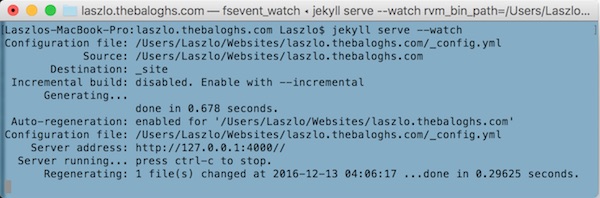 Jekyll serve --watch example